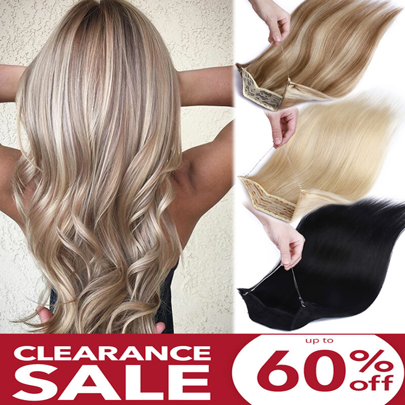 Invisible Wire In Remy Human Hair Extensions Hidden Headband Weft One Piece HG