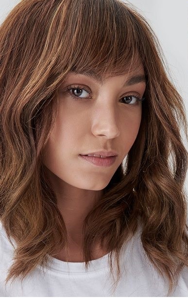 Clip In Fringe Bangs Hair Extension STYLD Ken Paves Brown Mocha New