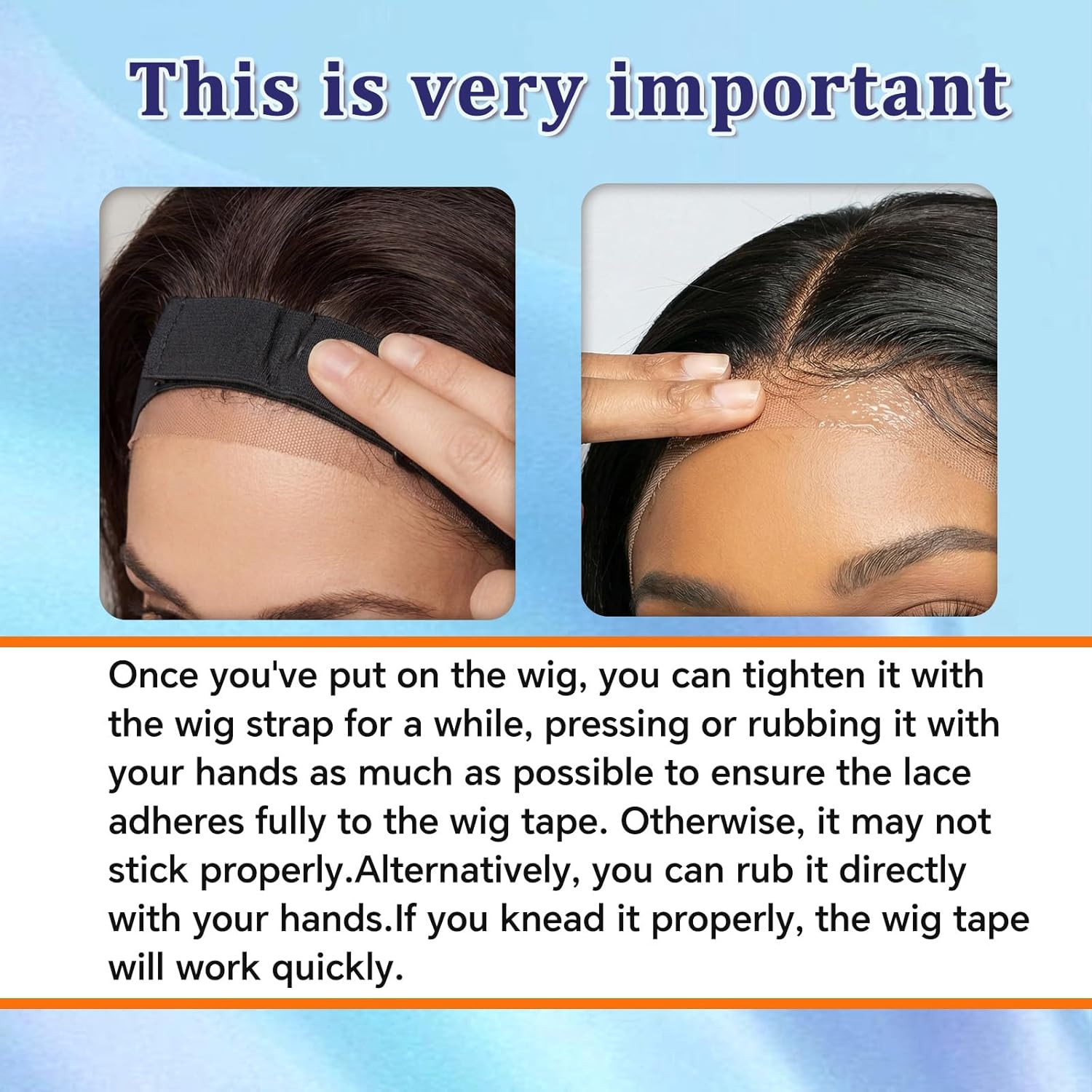 64Pcs Lace Wig Tape Double Sided Waterproof Lace Front Tape,Strong Hold Adhesive