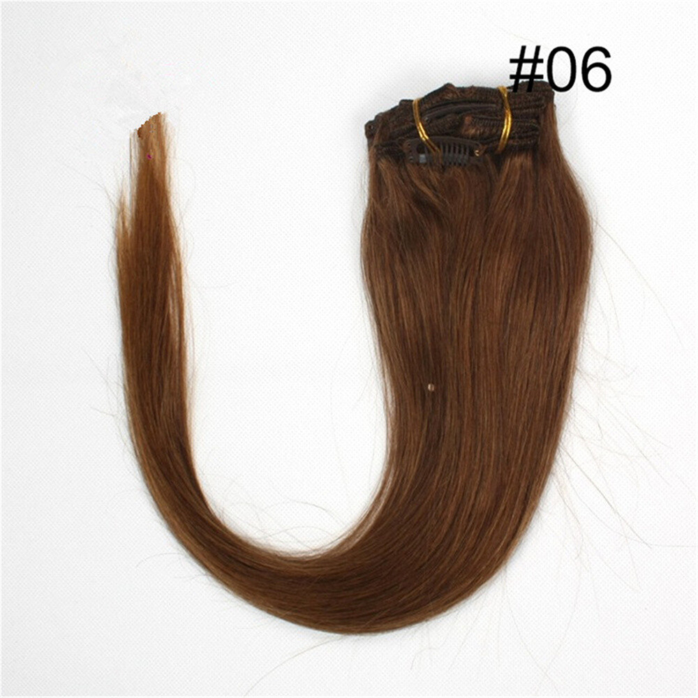 10PCS 190g Clip In 100%Real Human Hair Extension Double Weft Full Head Any Color