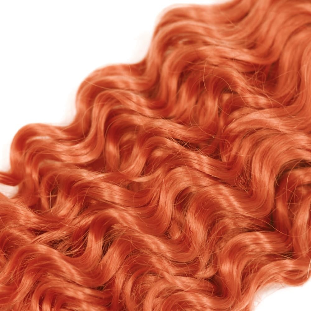 Mavkuvx 350 Ginger Orange Bundles Deep Wave Bundles Human Hair 18 18 18 Inch