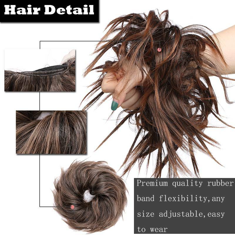 Real Large 100% Natural Scrunchie Hair Messy Bun Hair Extension As Human Chignon