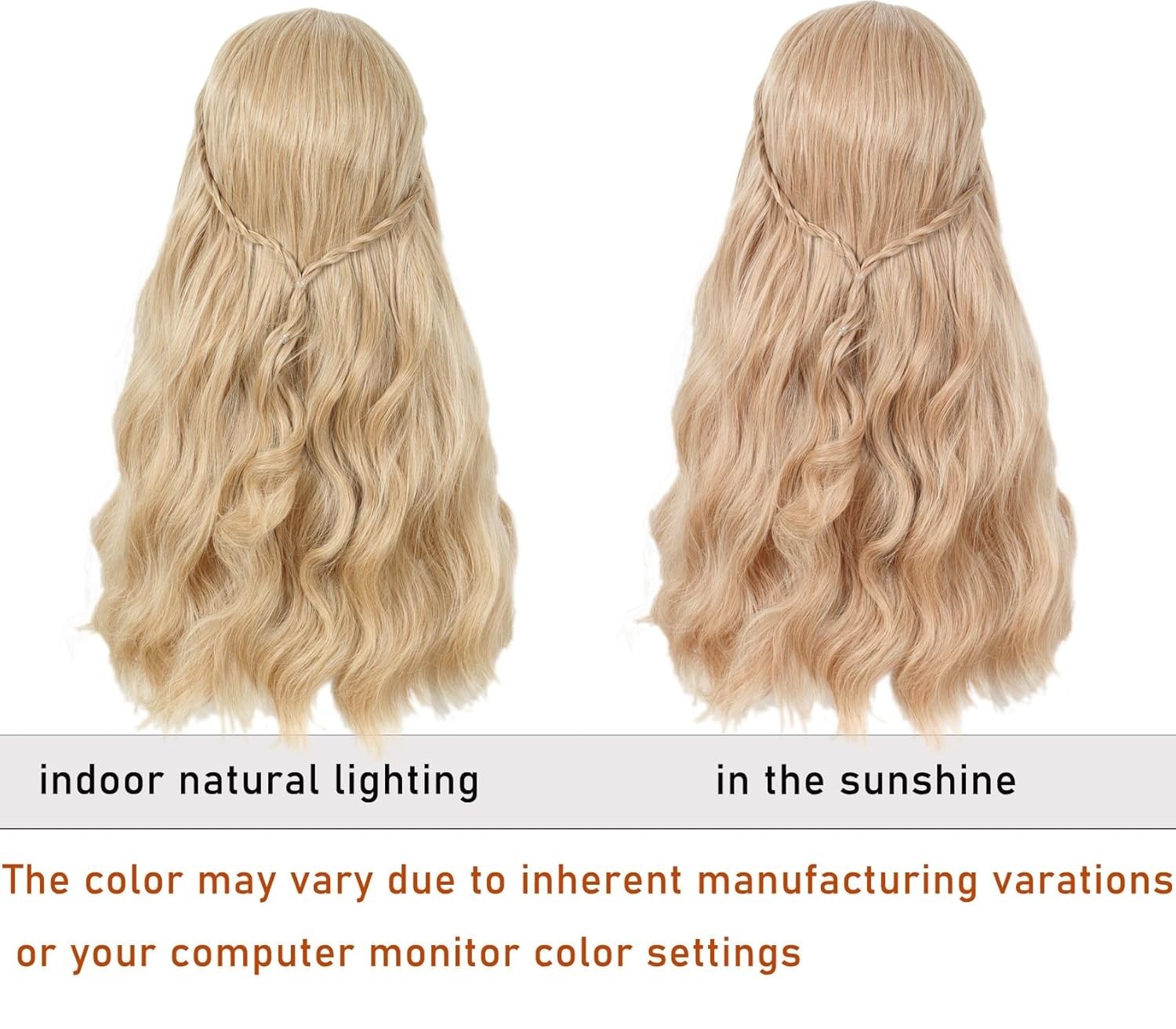 Elegant Long Blonde Wavy Wig with Adjustable Straps – Women’s Costume Essential