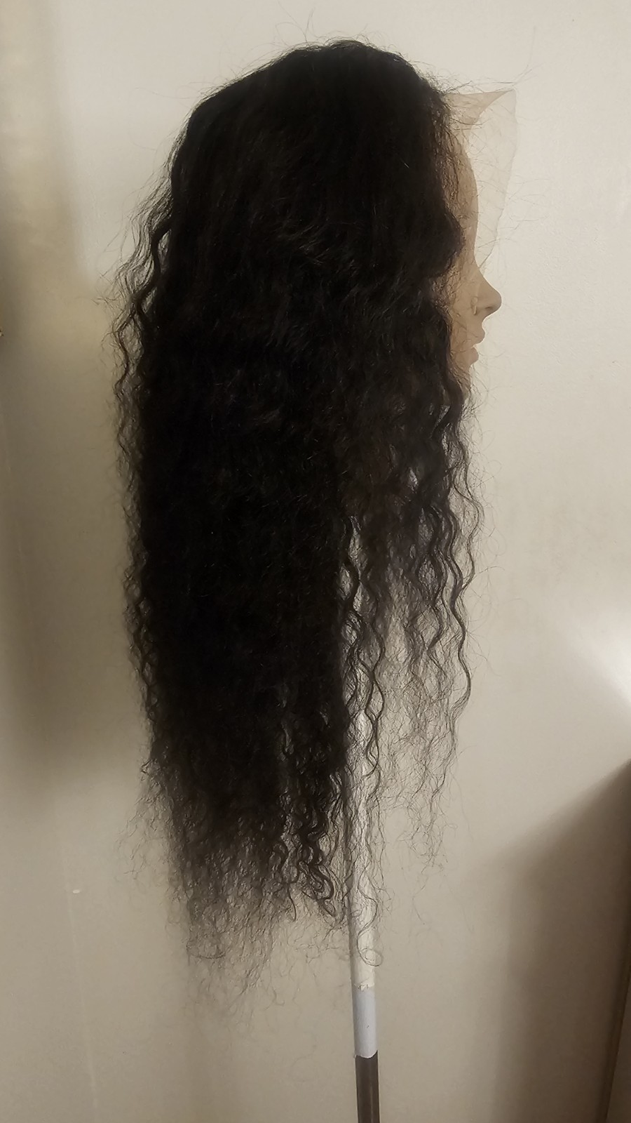High Quality regular Top Black 24 to 26″ curly 100% Virgin Human Hair Lace Wig