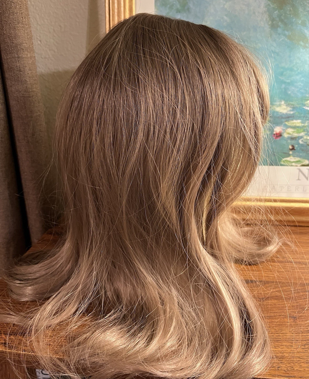 New With Tag Beautiful Golden Brown Below Shoulders Wig With Bangs