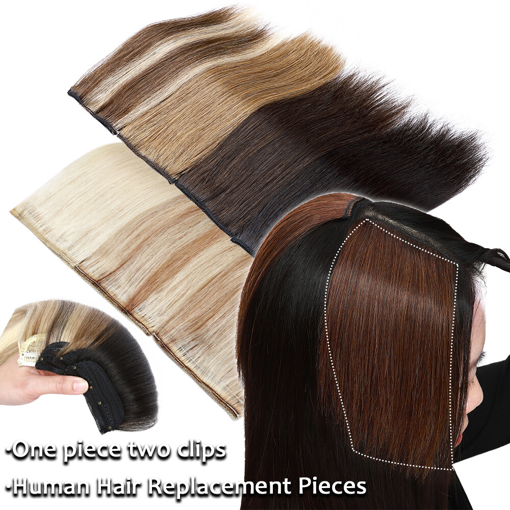 Clip In Side Invisible Patch ONE PIECE 100% Real Human Hair Pads Extensions Weft
