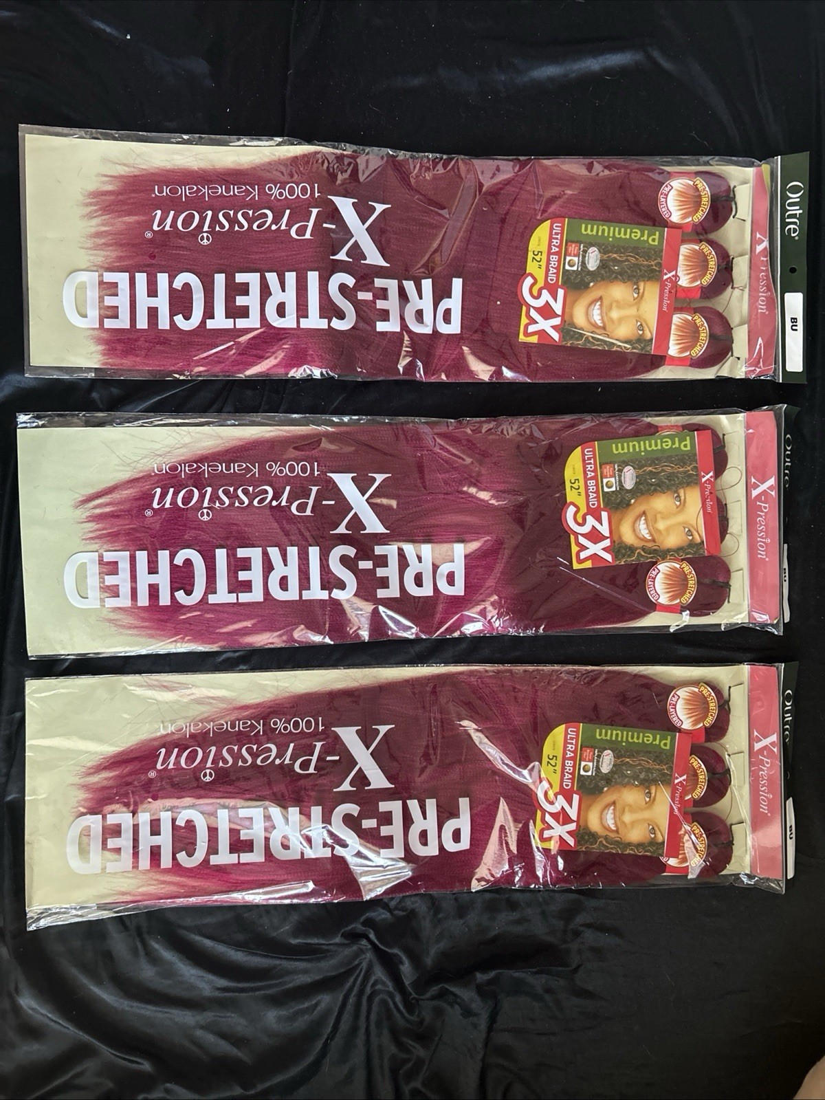 Outre 3x Xpression Pre-Stretched Braid 52in Burgundy