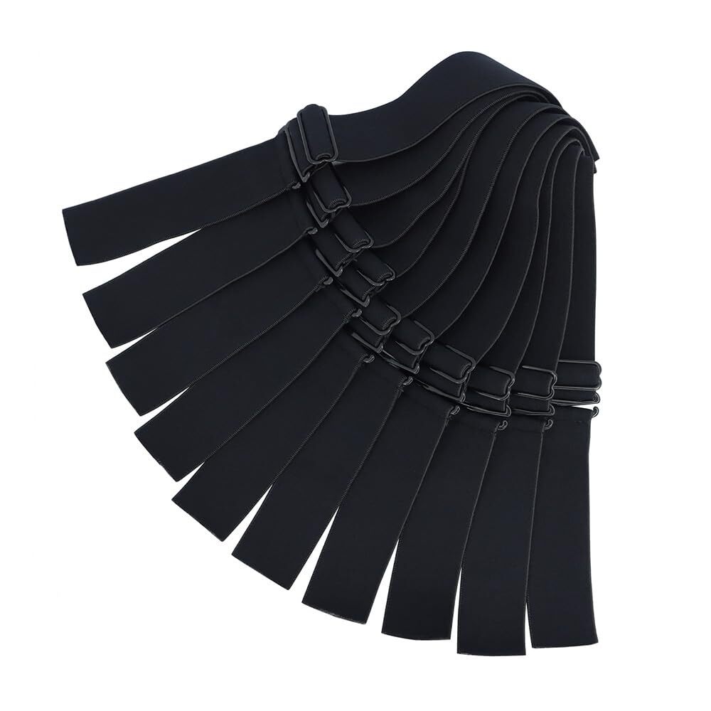 10PCS Black Adjustable Elastic Band For Wigs Lace Melting Band,Wig Bands,Wig