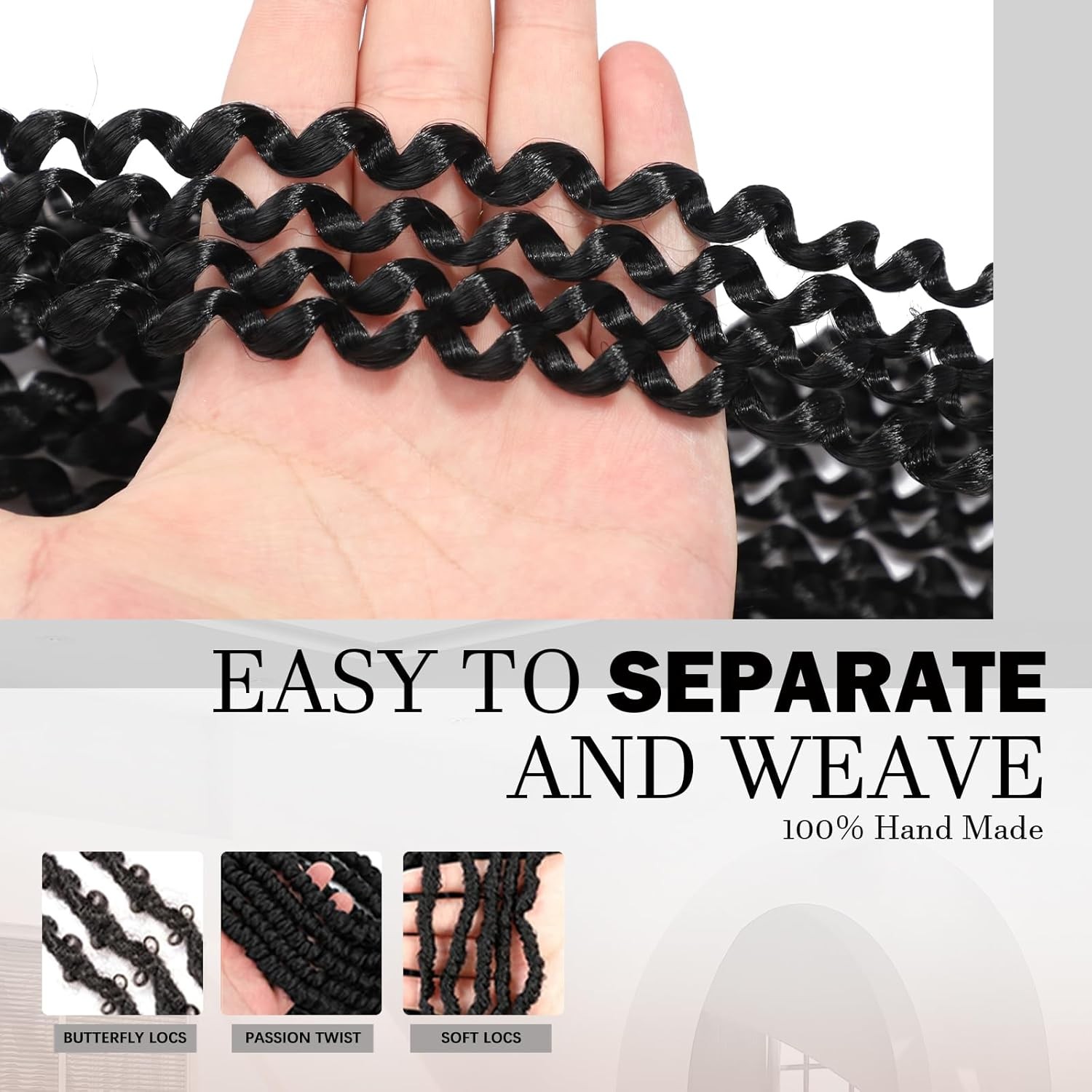 Passion Twist Hair 14 Inch 8 Packs Water Wave Crochet Hair Bohemian Braiding Hai
