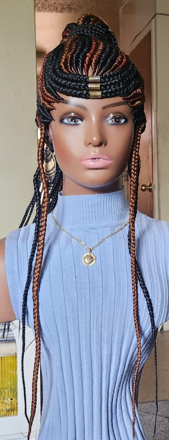 Handmade braided cornrow wig princess Multiple colors