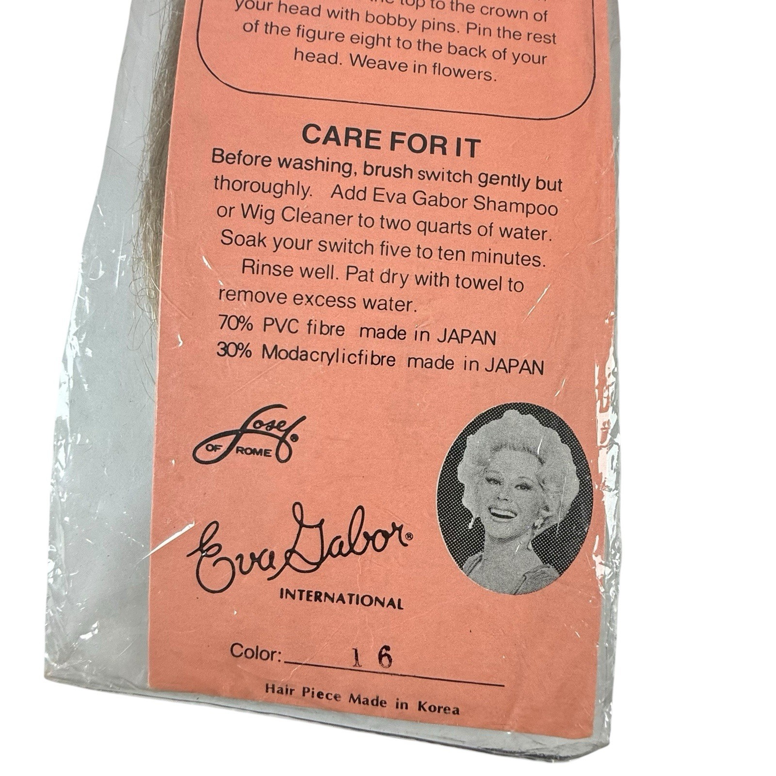 Vintage Eva Gabor Hair Extension Braid One Up Artelle Switch Modacrylic 28”