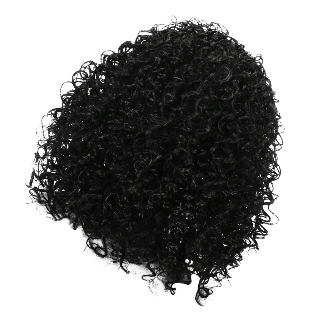 Afro Curly Wigs 1Set Black Color Comfortable Touch For Concert Use