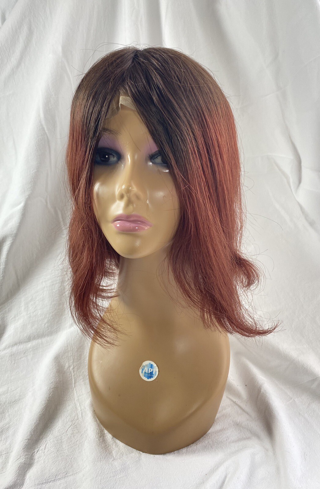 100% Human Hair Wig 12” BOB Hand Knotted Swiss lace Top And Front, Wefts Back