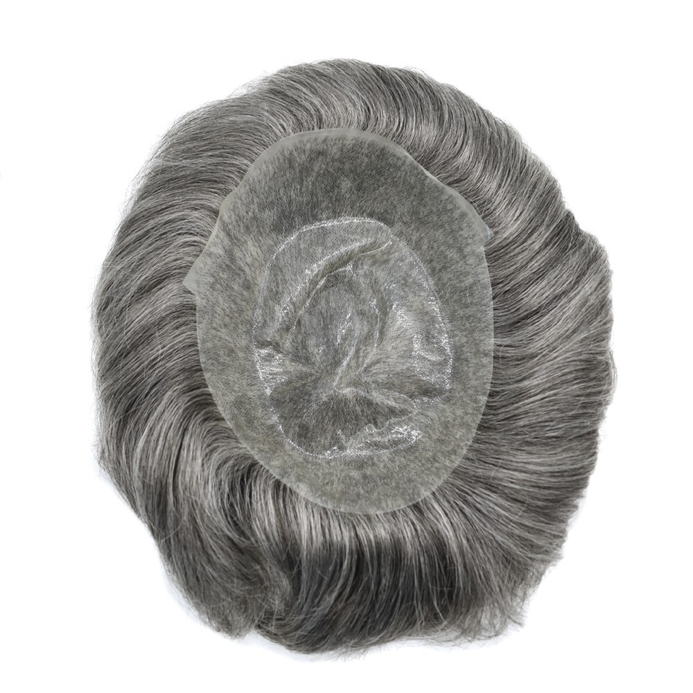 Mens Toupee Hairpiece 0.06mm Thin Skin Invisible V-Loop Poly Pu Hair System Wig