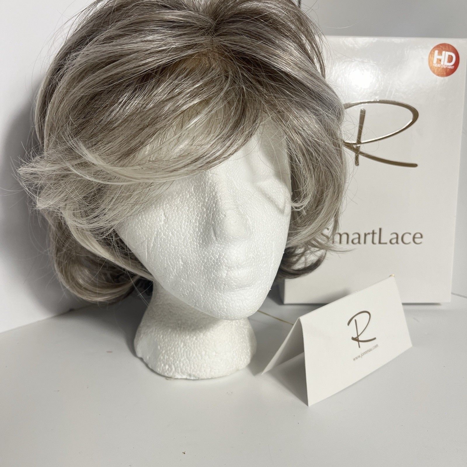 Jon Renau NAOMI Wig SmartLace HD Heat Defiant Shag Grey Blonde Mix 56F51 Box