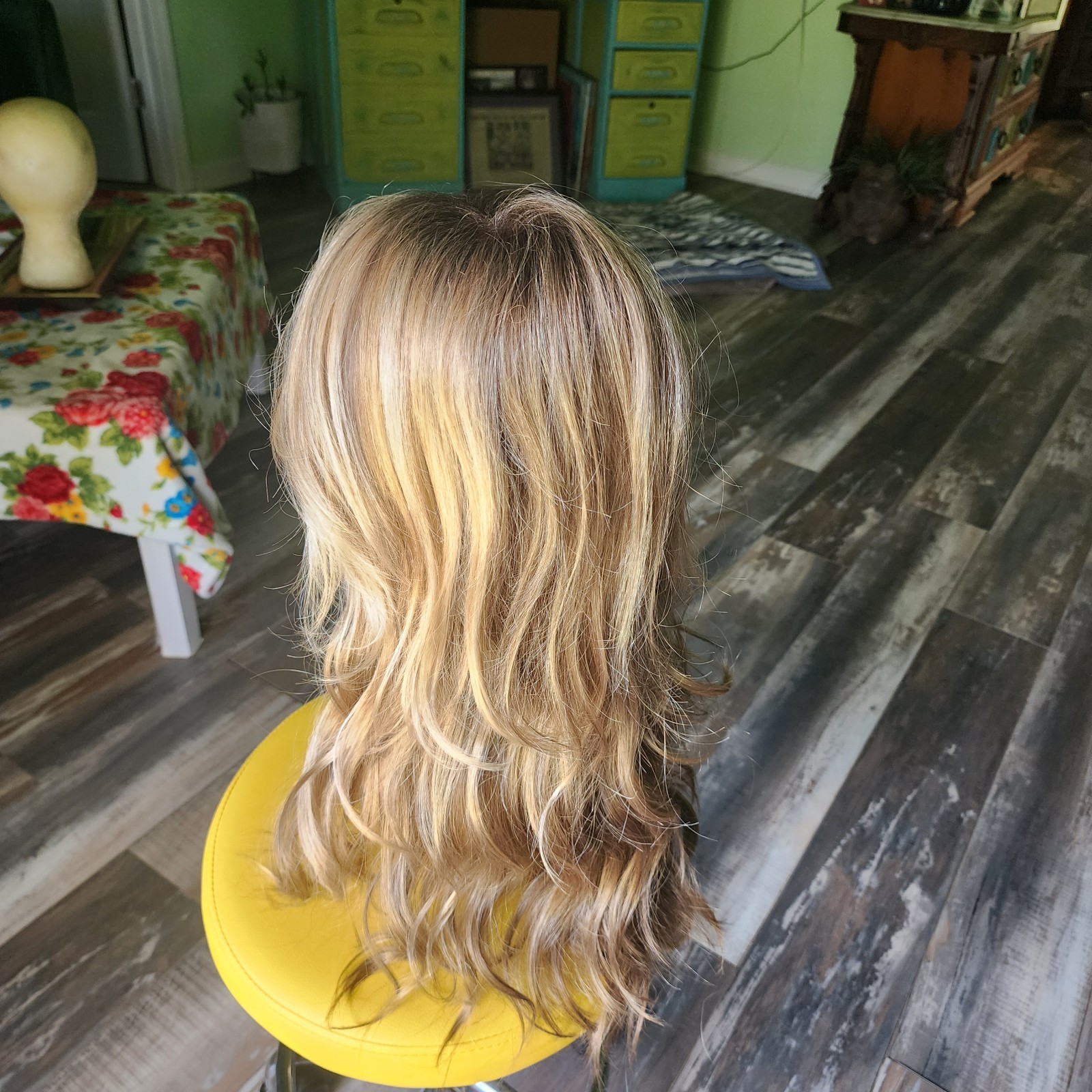 Long Rooted Blonde Synthetic Wig