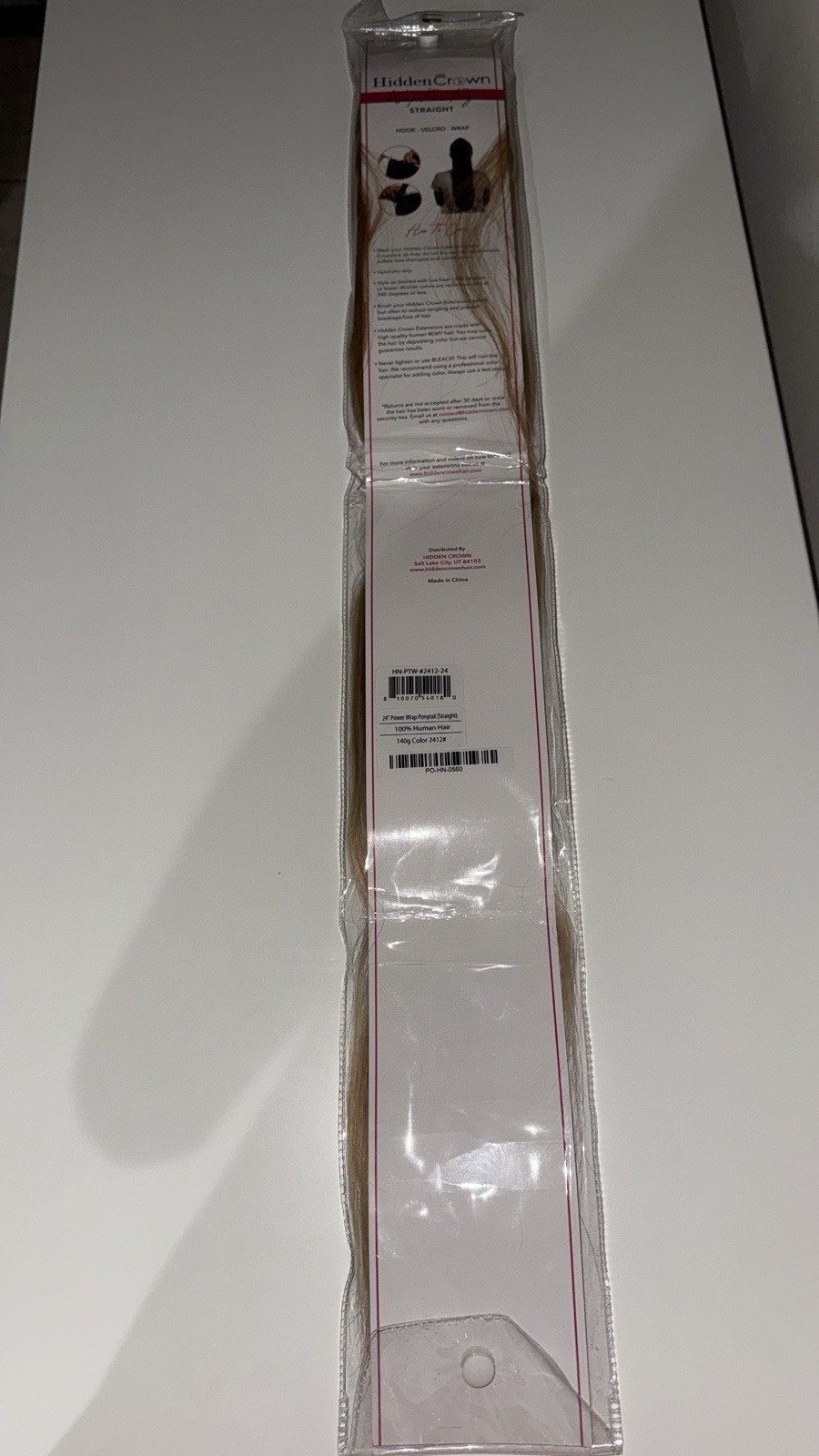 Hidden Crown Brand New Human Hair 24-12 Blonde Ponytail 24 Inch