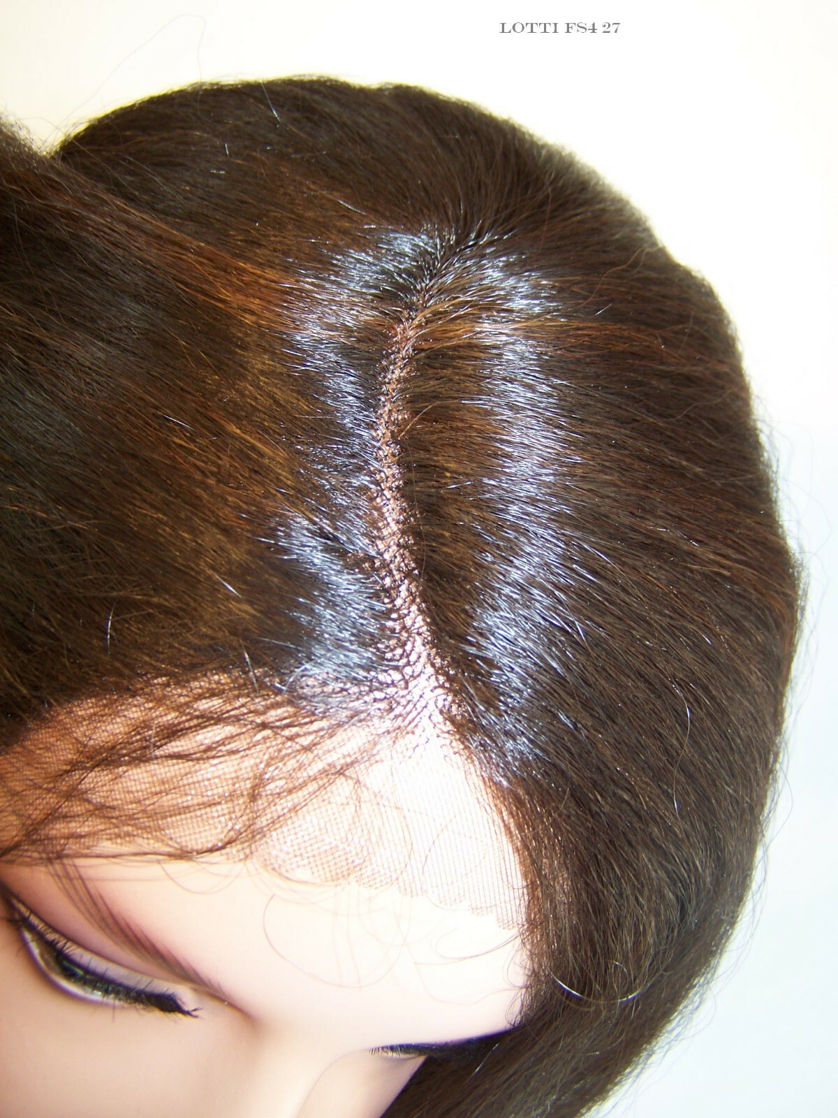 Long Yaki Lace Front Wig Brown w/Highlights #4.30 Long C-part Heat safe yaky lot