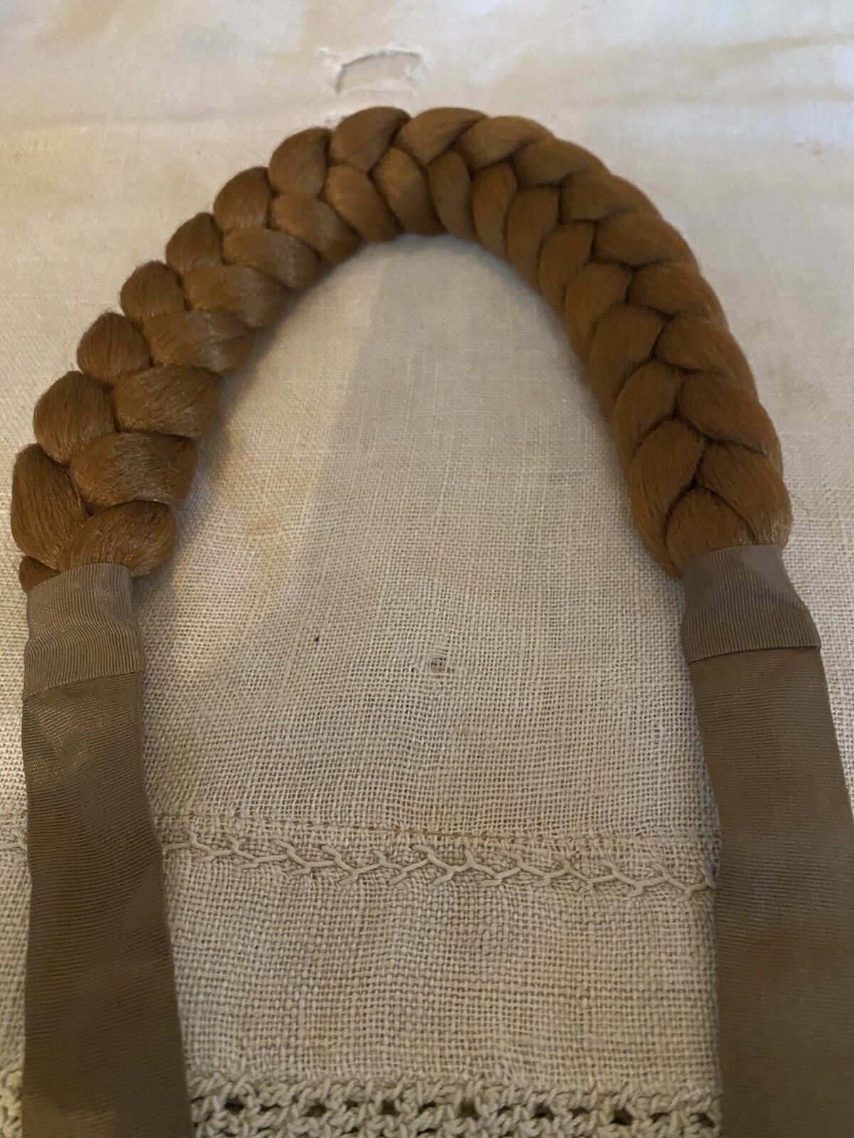 Antique/Vintage Hair Piece Ponytail 12” With Ribbon Ties Japan Headband Childs
