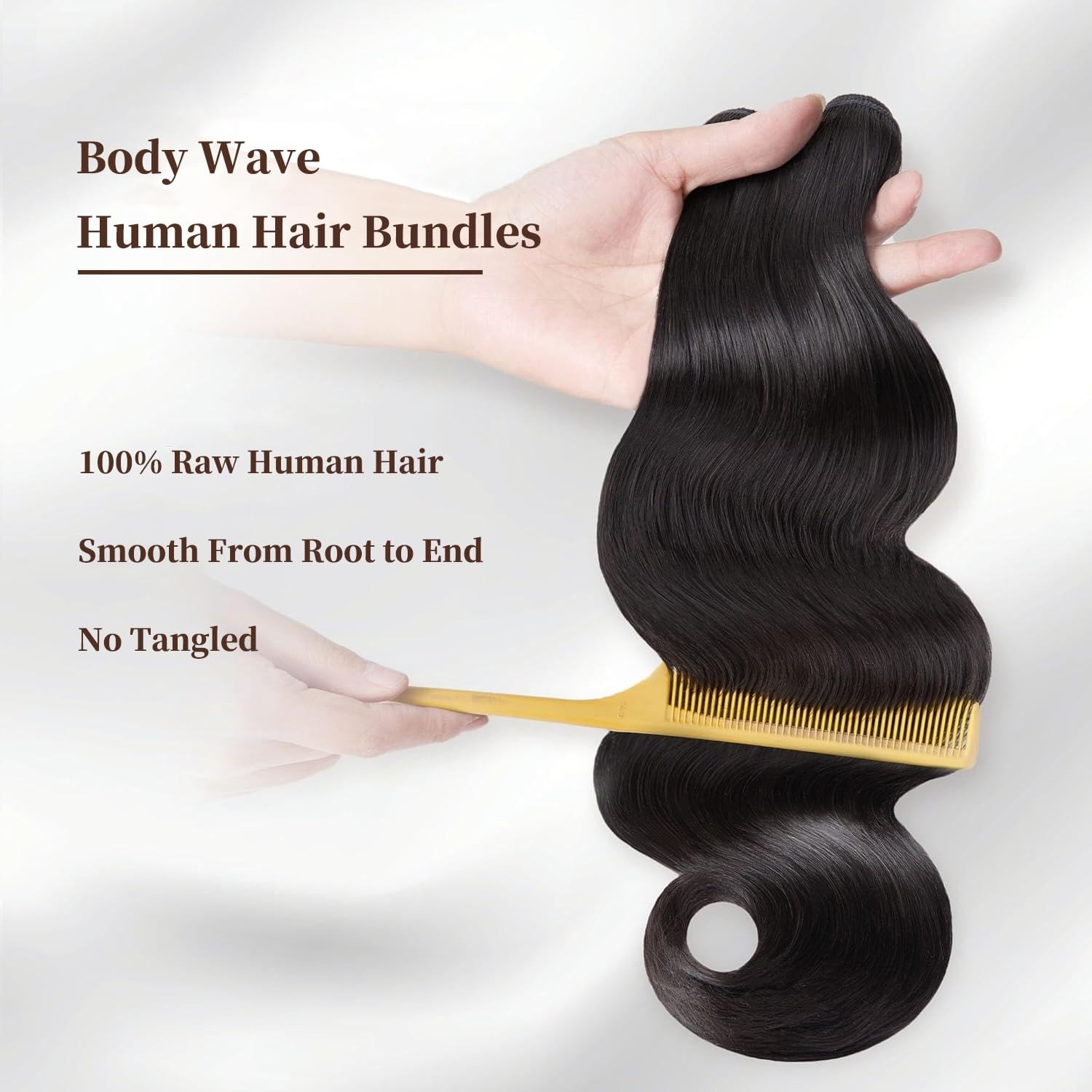 Boutab Body Wave Human Hair Bundle 16 18 20 inch Long-Lasting Sew-In Extensions