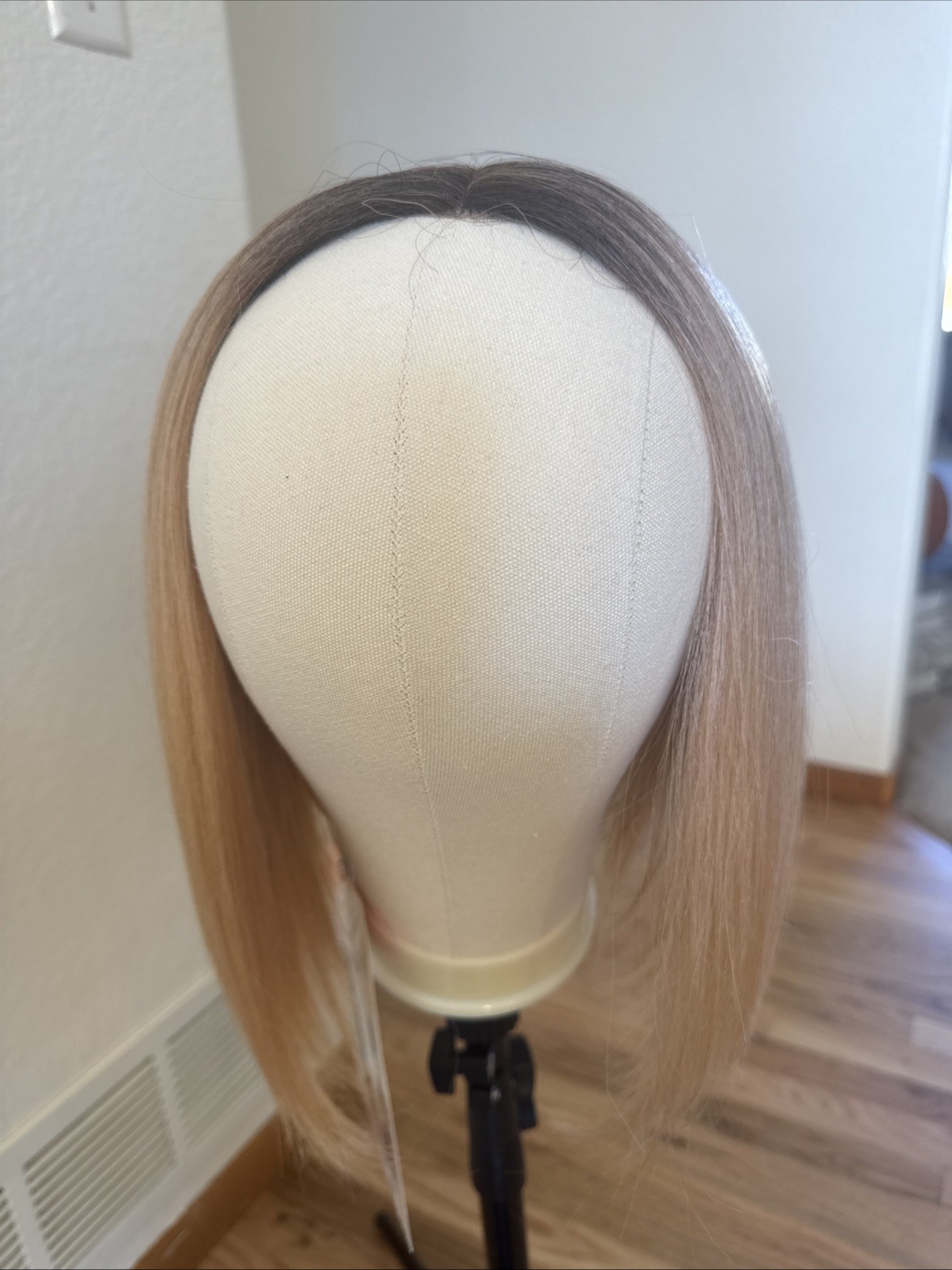 Human Hair Rooted Blonde Lace Front Wig Standard 13 Remy Touch Gold Pink