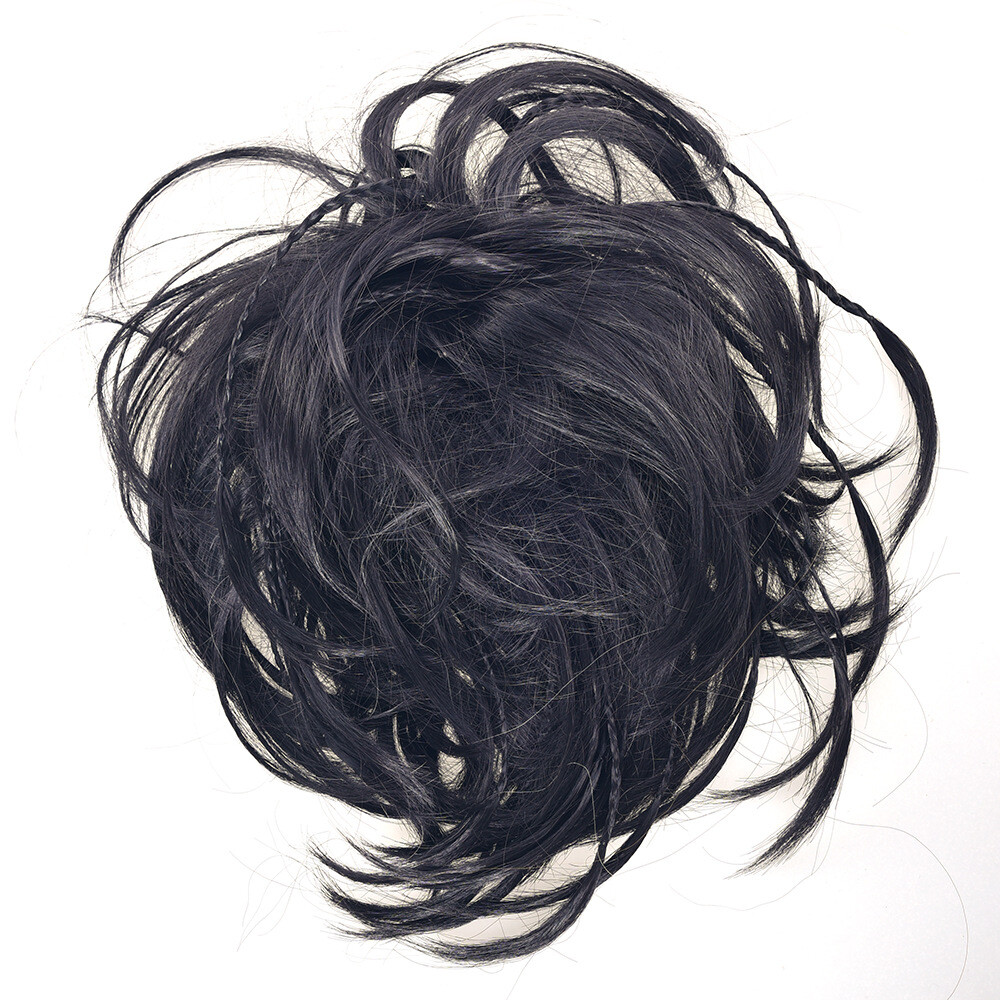 Short Braided Bun Scrunchies Updo Wrap Messy Hairpiece Ponytails Hair Extensions