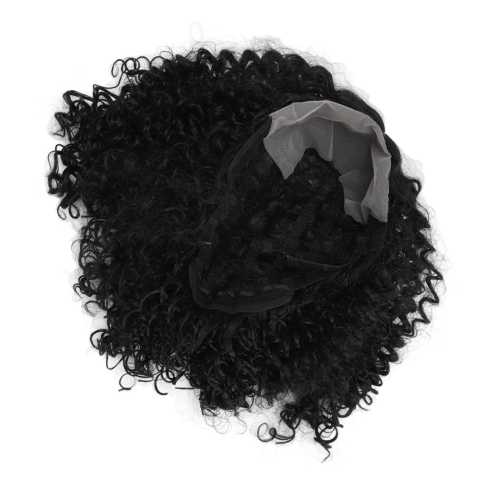 14in Short Curly Deep Wave Wig Middle Part Glueless Adjustable Size Women