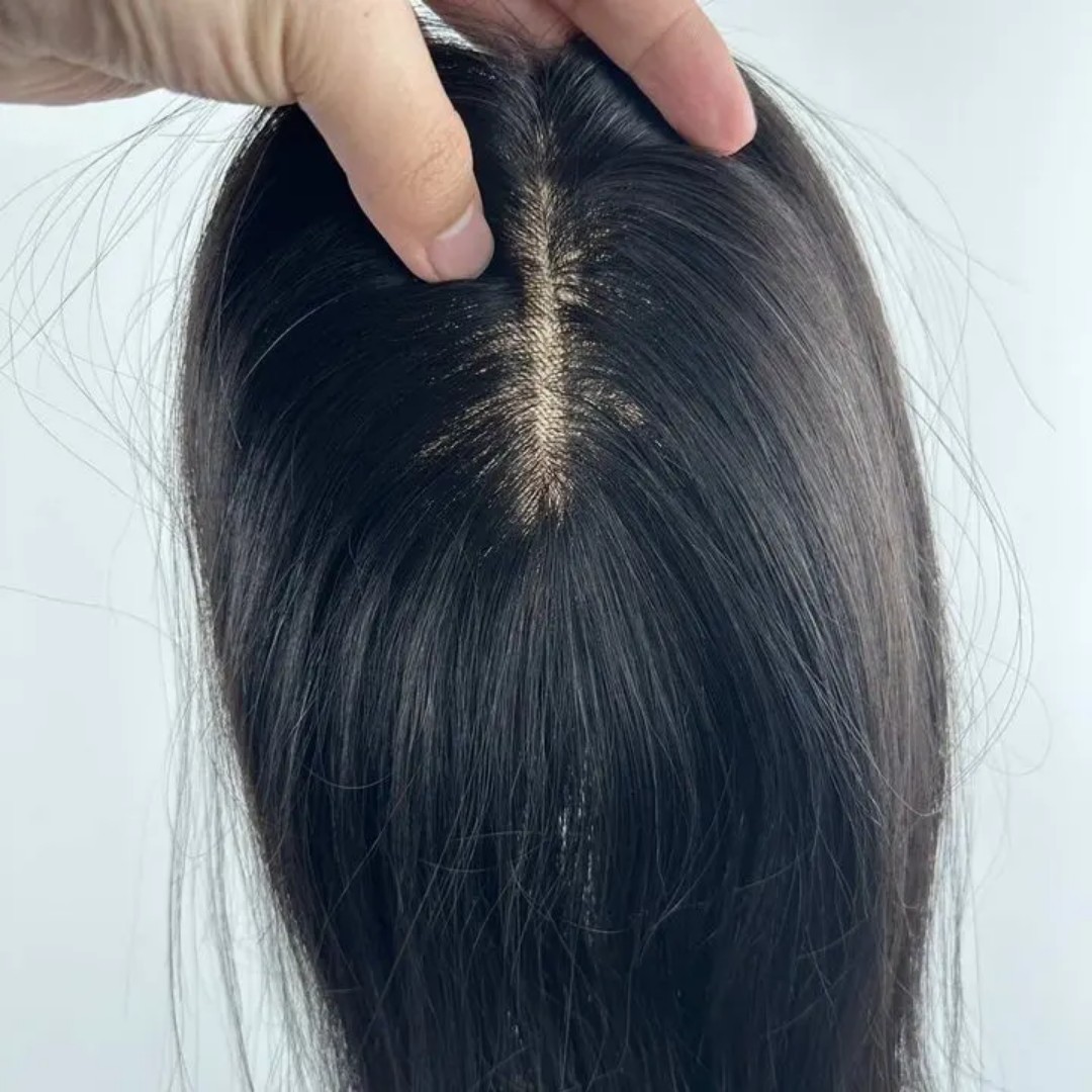 High Quality European Human Hair Topper – Silk Base – Remy Hair – Natural…
