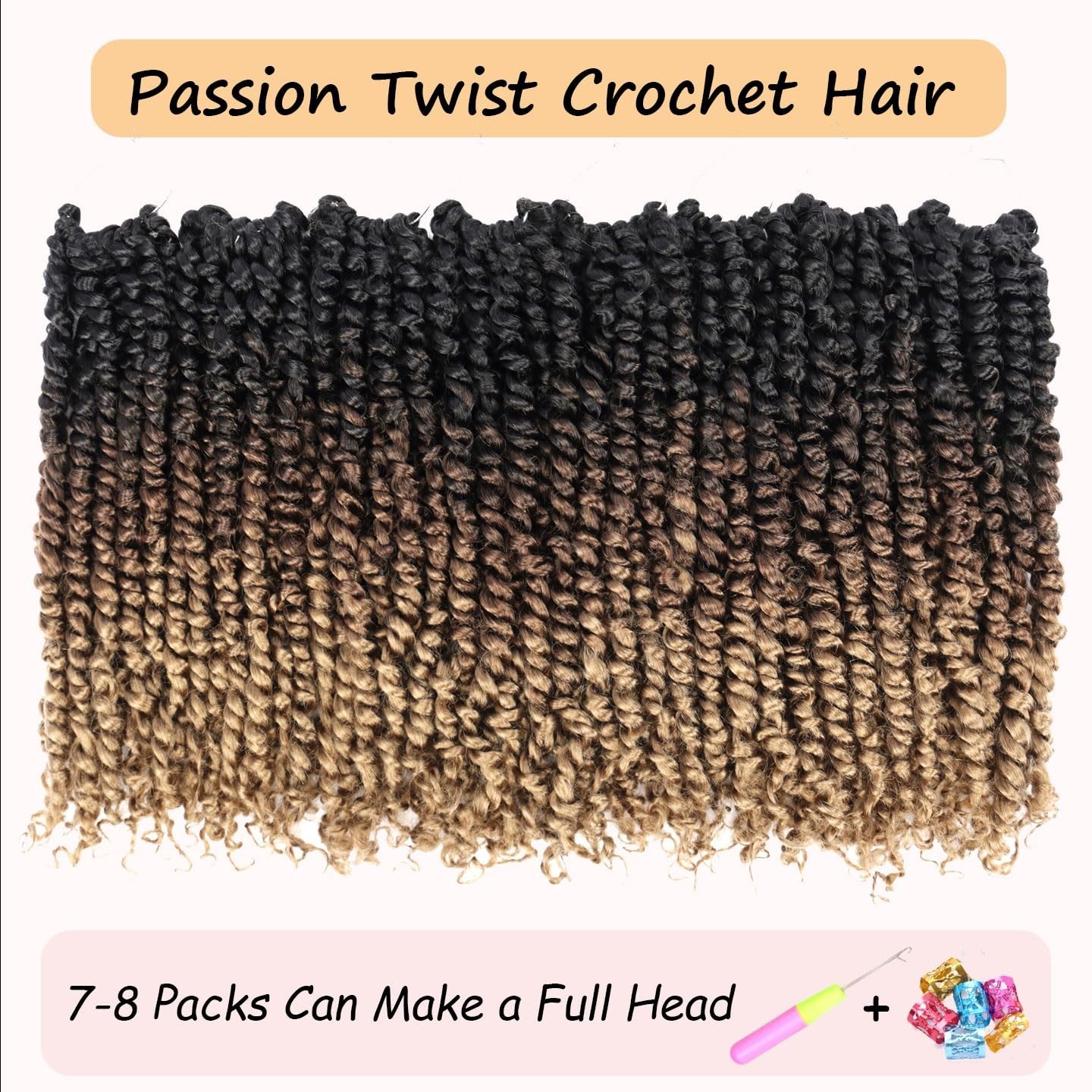 Durable 12 Inch Pre-looped Crochet Braids – 8 Packs for Gorgeous Passion Twists