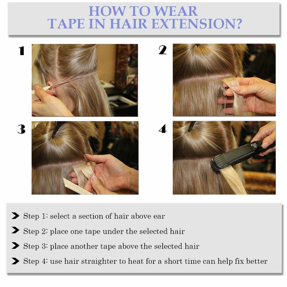 Invisible Tape In Hair Extensions Real Remy Skin Wefts Seamless Tape Hair Blonde