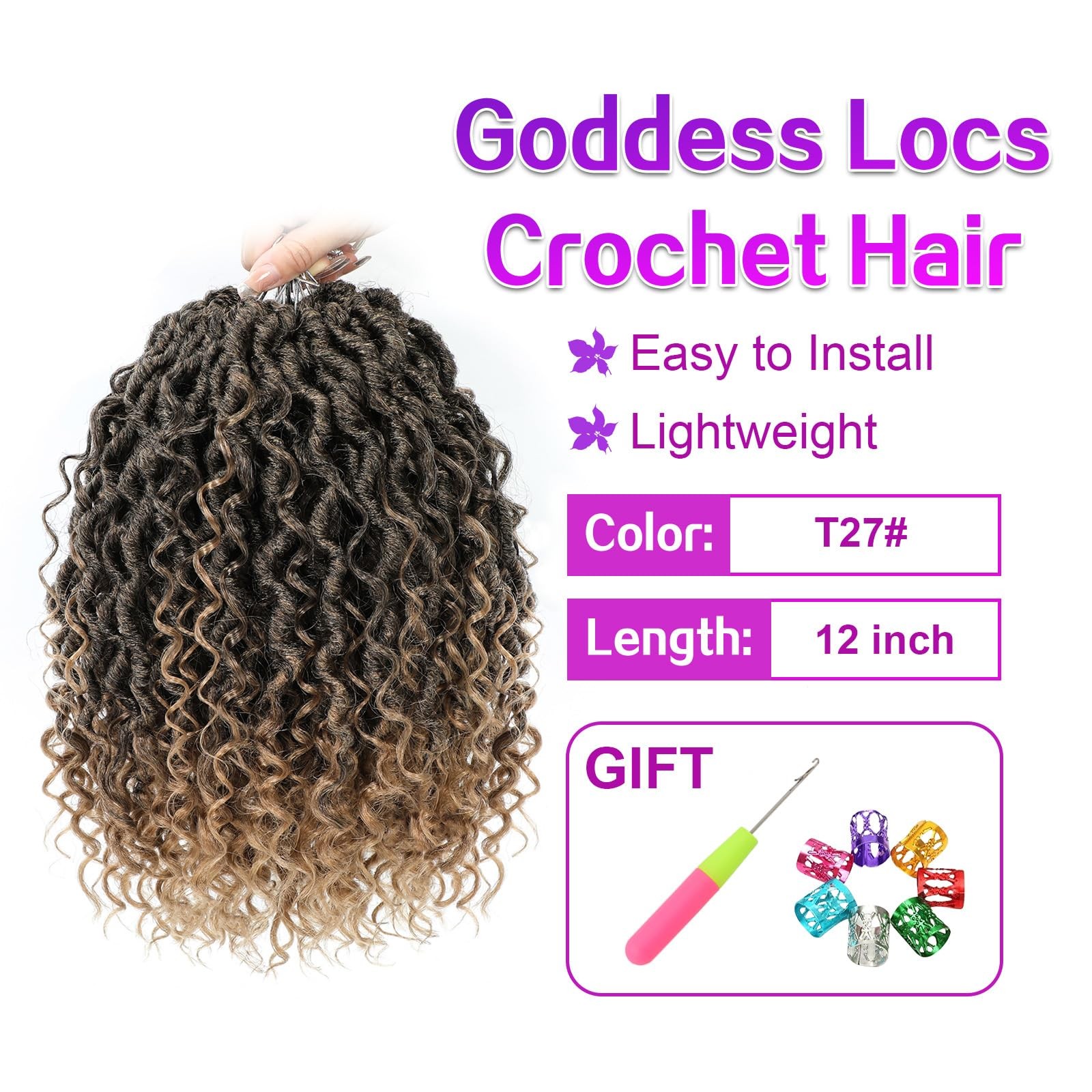 Ameli Goddess Locs Crochet Hair 8Packs Goddess Faux Locs Crochet Hair For Black