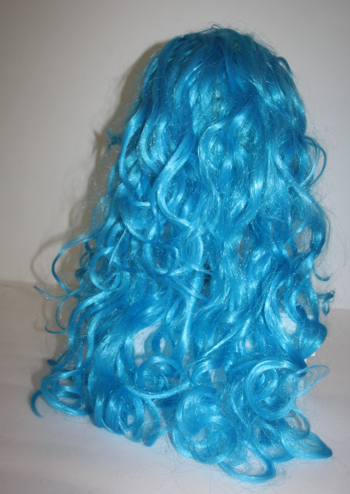 Long Blue Curly Ringlets Wig with Bangs Costume Cosplay Mermaid