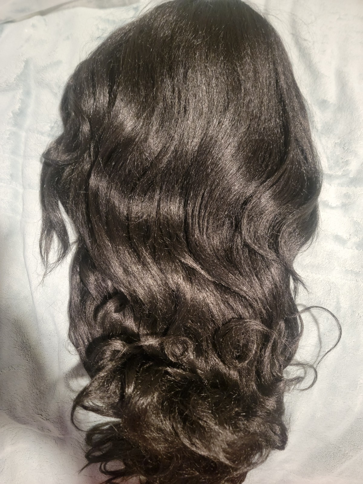 Yaki Wavy V Part Synthetic Long Half Wig for Black Women 26 Inch Body Wave