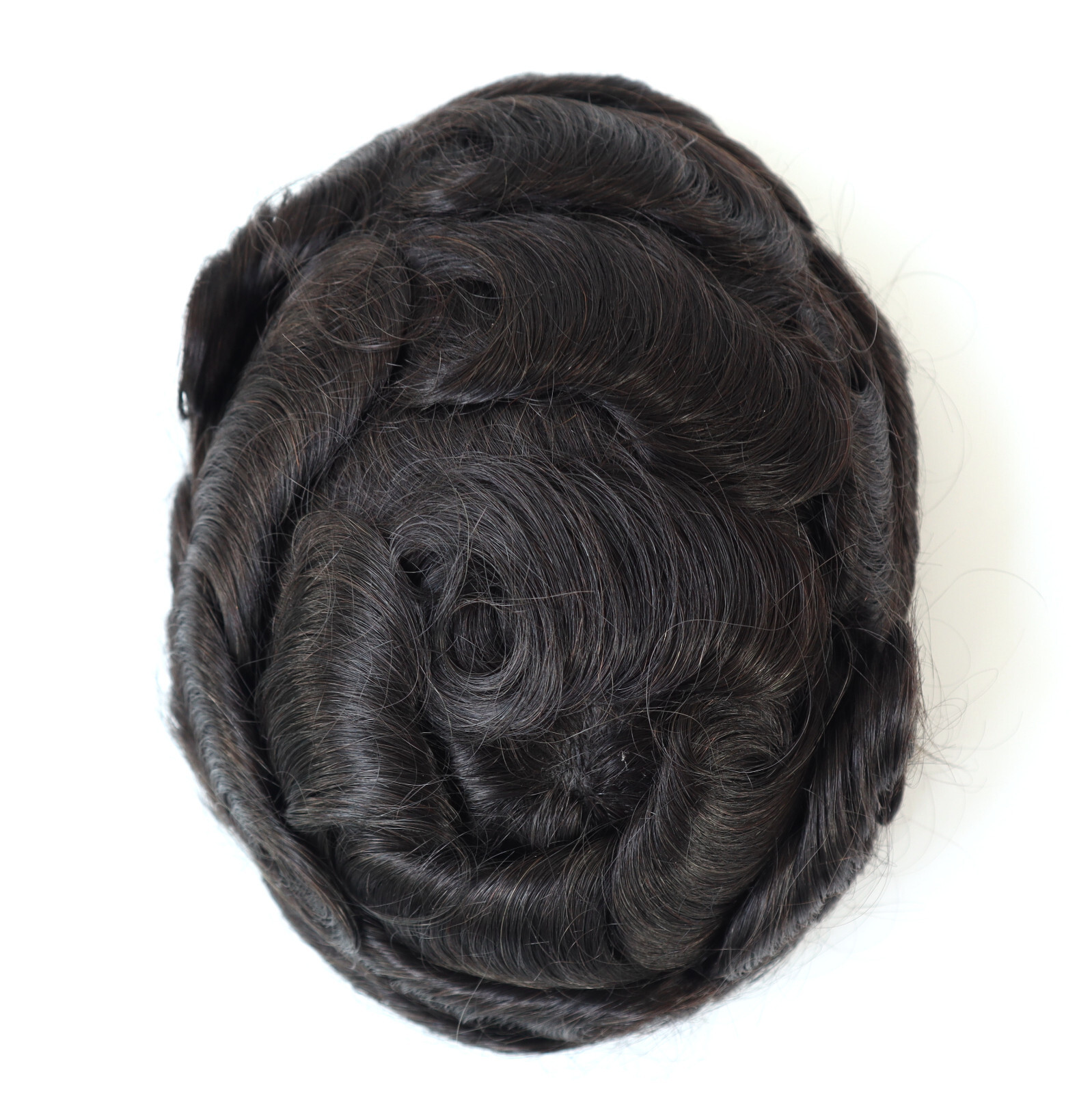 Mens Toupee Human Hair Replacement System 0.04mm Skin PU Hairpiece 100% Denisty