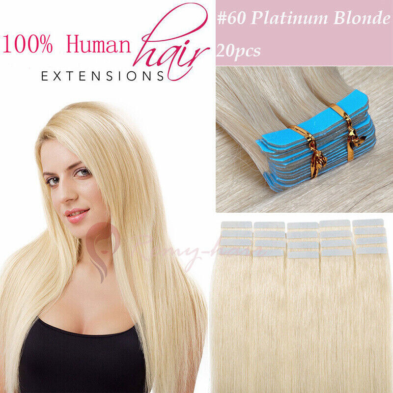 Invisible Tape in Remy Human Hair Extensions Skin Wefts Thick Hair Fashion Color