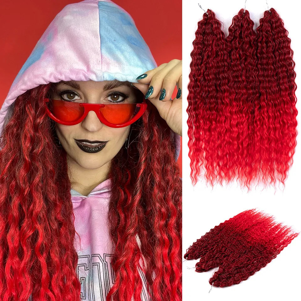 Ariel Hair Synthetic Twist Crochet Curly Hair 24 Inch Water Wave Braid Hair