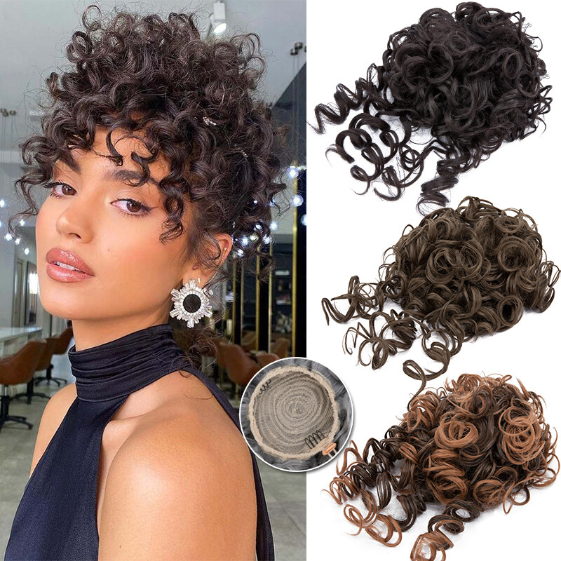 Extra Thick Curly Wavy Bun Drawstring Ponytail Hair Piece Extension Black Brown