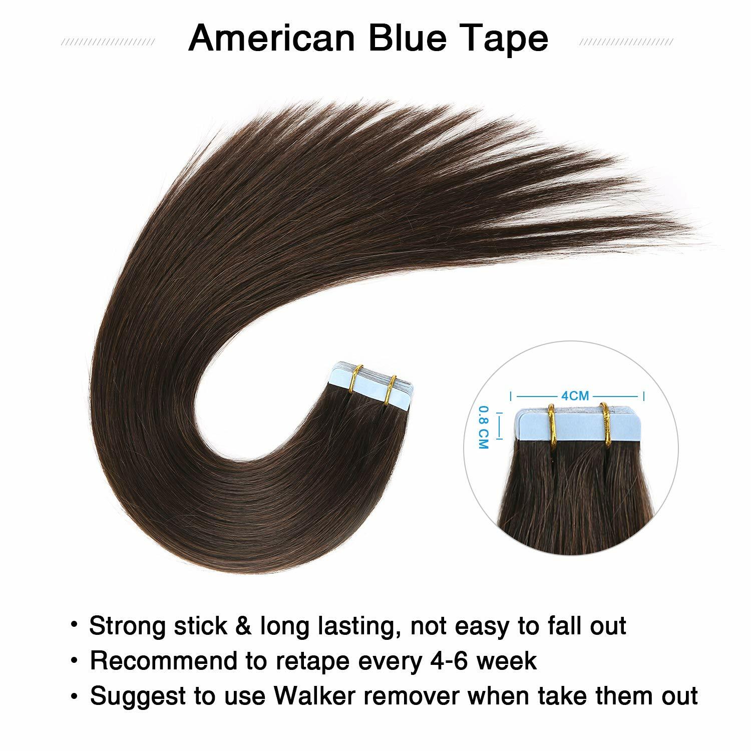 16″-24″ Tape In Hair Extensions Skin Wefts Remy Indian Human Hair Highlight 12A