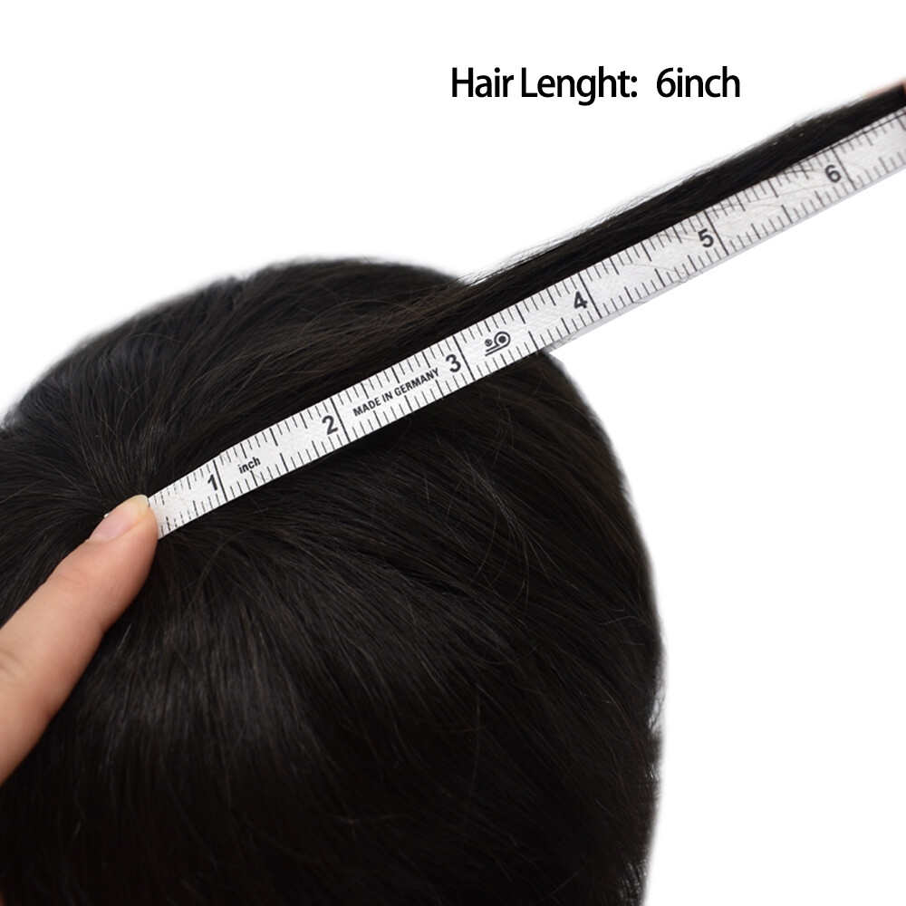 French Lace Front Hairpiece Mens Toupee Poly Skin PU Hair System Replacement Wig