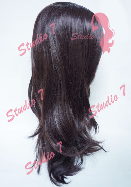 W39 Dark Brown Long Wavy Ladies Wig Synthetic Skin Top Natural Look – studio7-uk