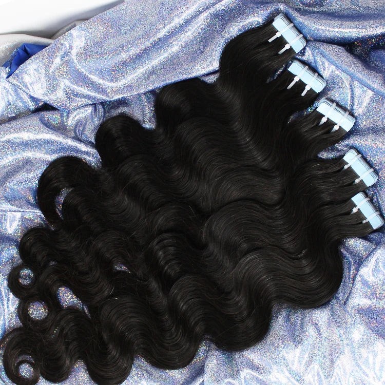 Tape Ins Raw Cambodian Hair Body Wave, Straight, Kinky