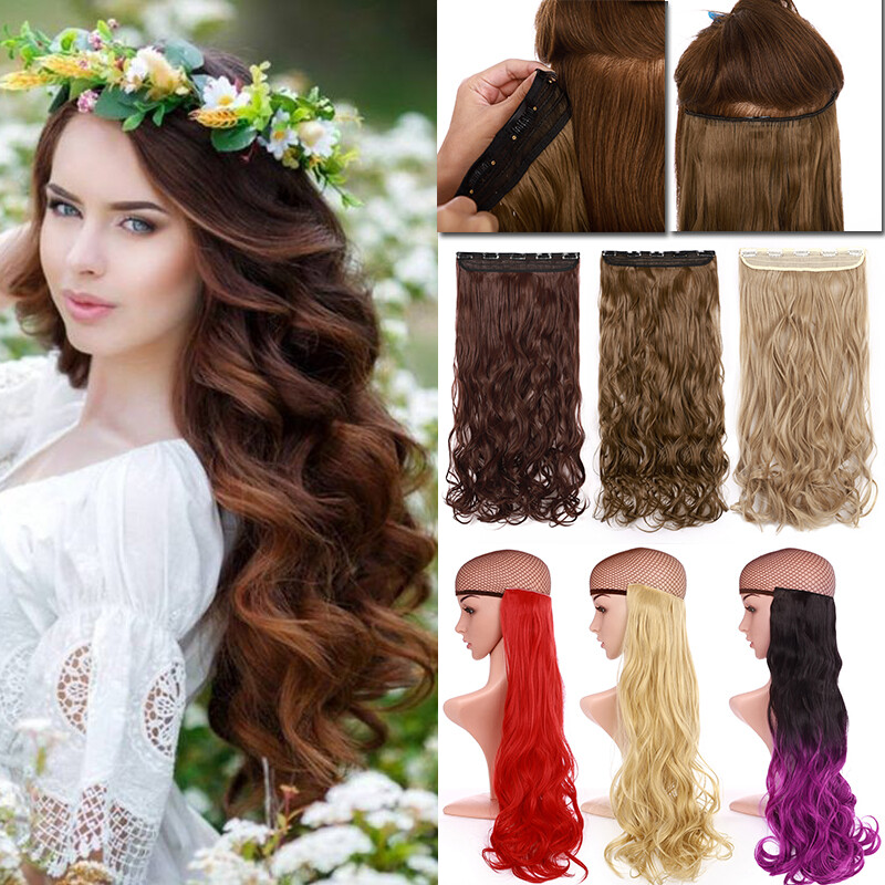 EXTRA LONG 30″ Clip in 100% Real Natural As Human Hair Extensions Full Head Long