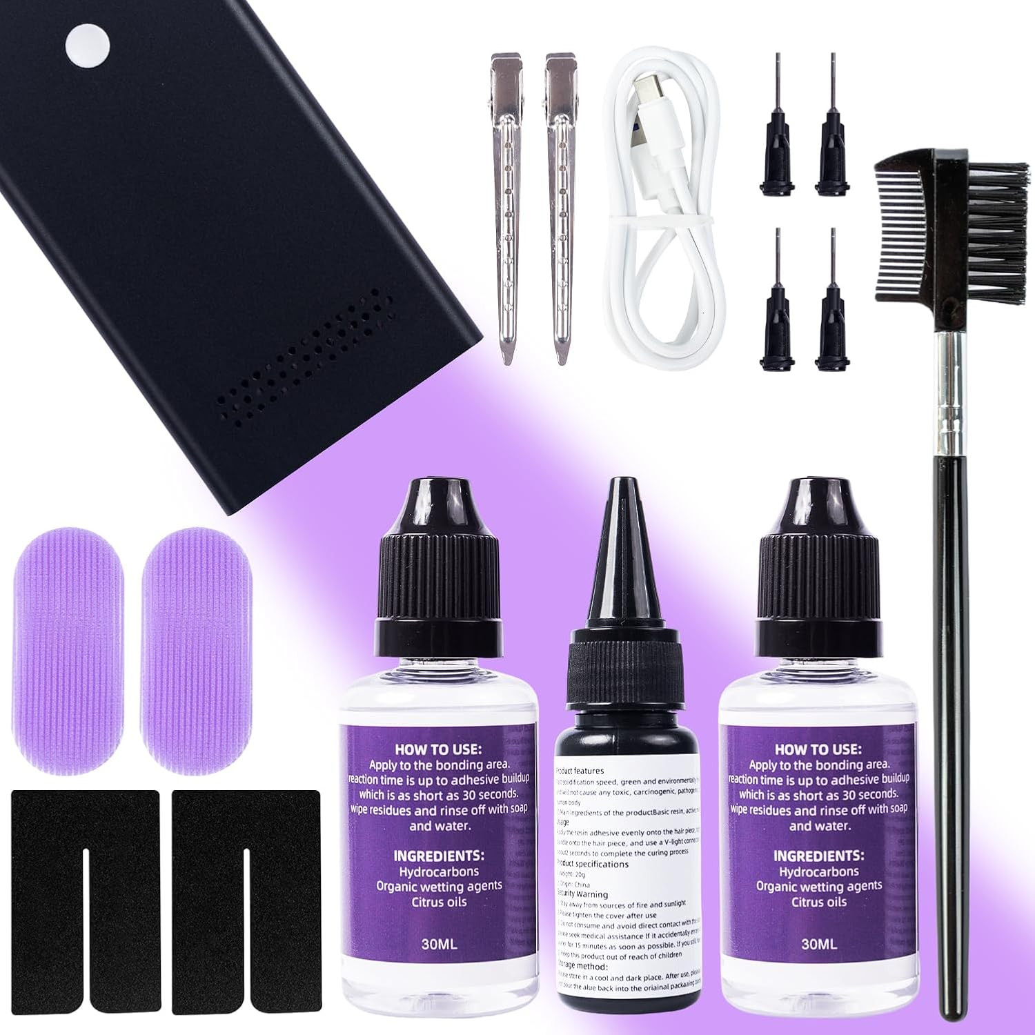 V Light Hair Extensions Kit – Complete Set with Machine, Glue & Remover