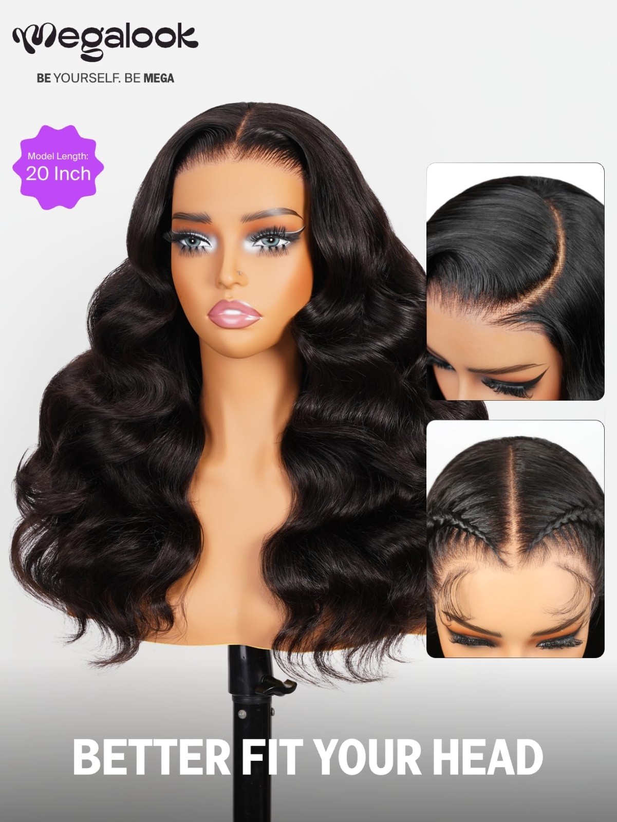6×5 Glueless Human Hair Wig 210% Density Body Wave Pre Plucked Drawstring 20 Inc
