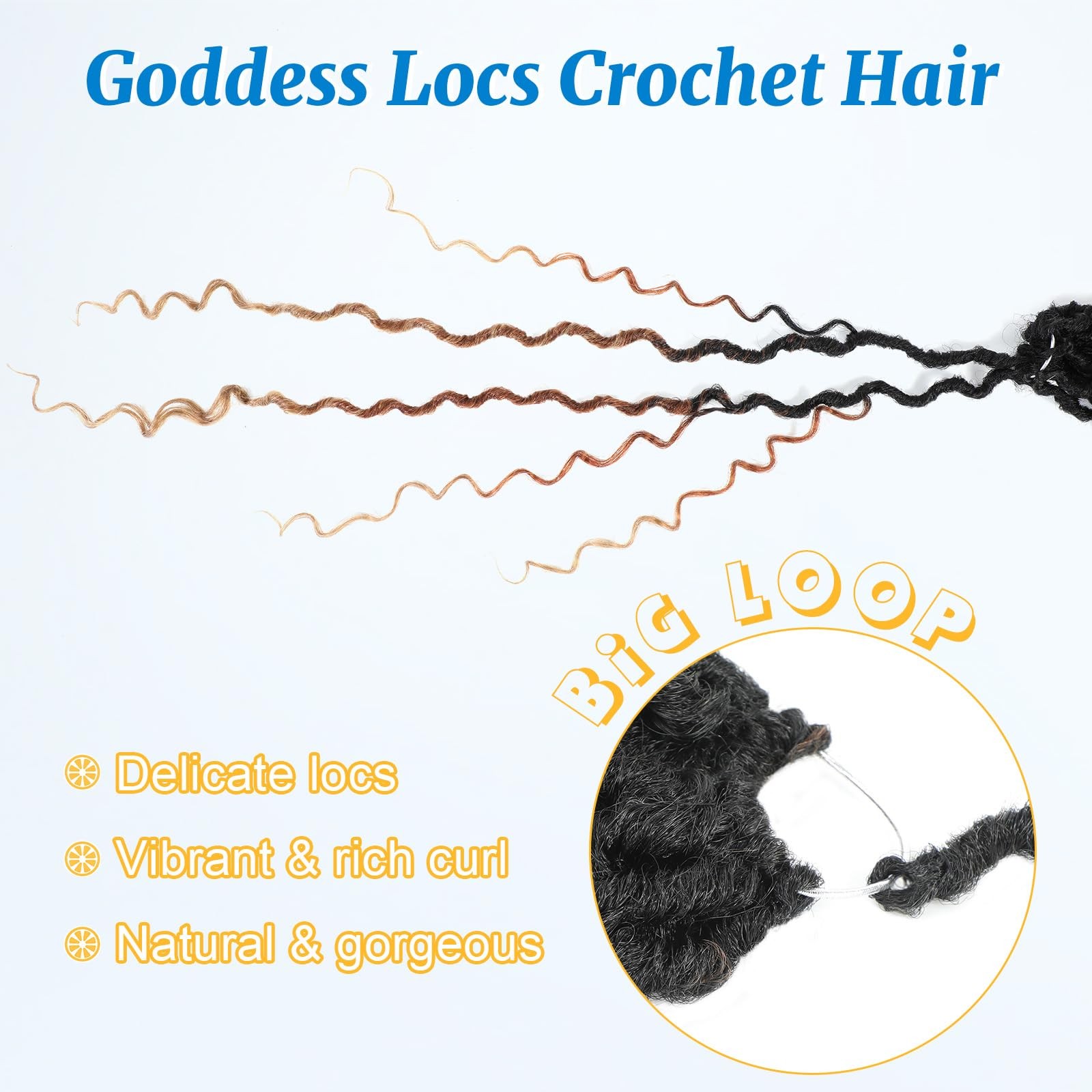 Goddess Locs Crochet Hair 14 Inch Faux Locs Crochet Hair for Black Women 6 Pa…