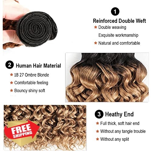 Weeybay human hair 1B27 Blonde 30 32 34 Inch
