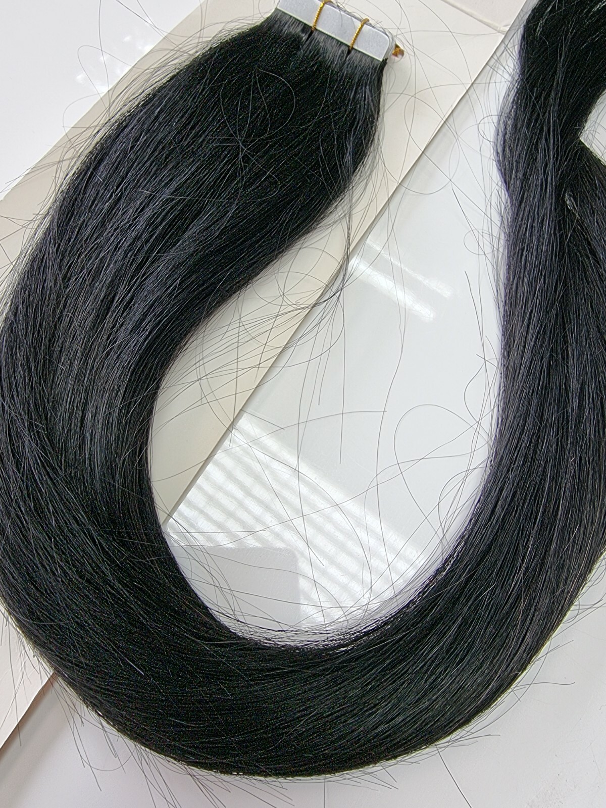 12AA RUSSIAN TAPE IN HAIR Extensions COLOUR 1## JET BLACK 40Pcs 100g STRAIGHT