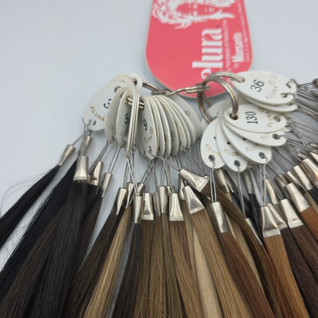 Vintage Hair Color Sample Swatch Chart Ring Wig Elura By Mosanto Acrylic Fiber