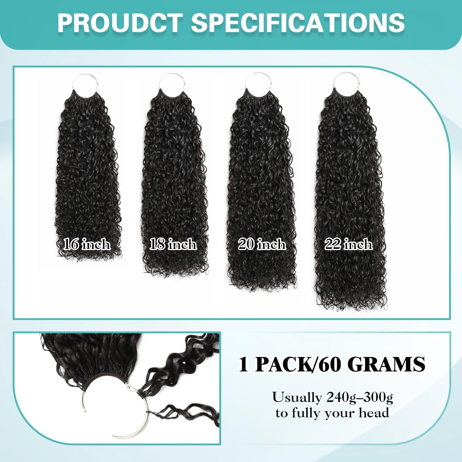 Human Crochet Hair for Black Women 22 Inch 50 Strands 60g Natural Black