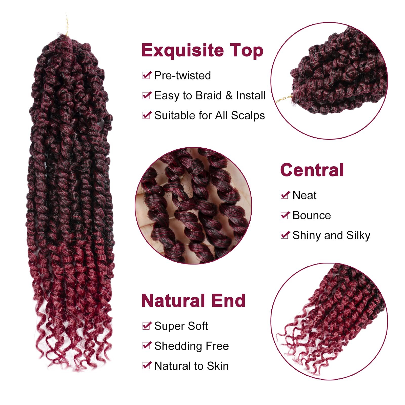 8 Packs 12 Inch Passion Twist Crochet Hair For Women Pre-twisted Braiding Hair